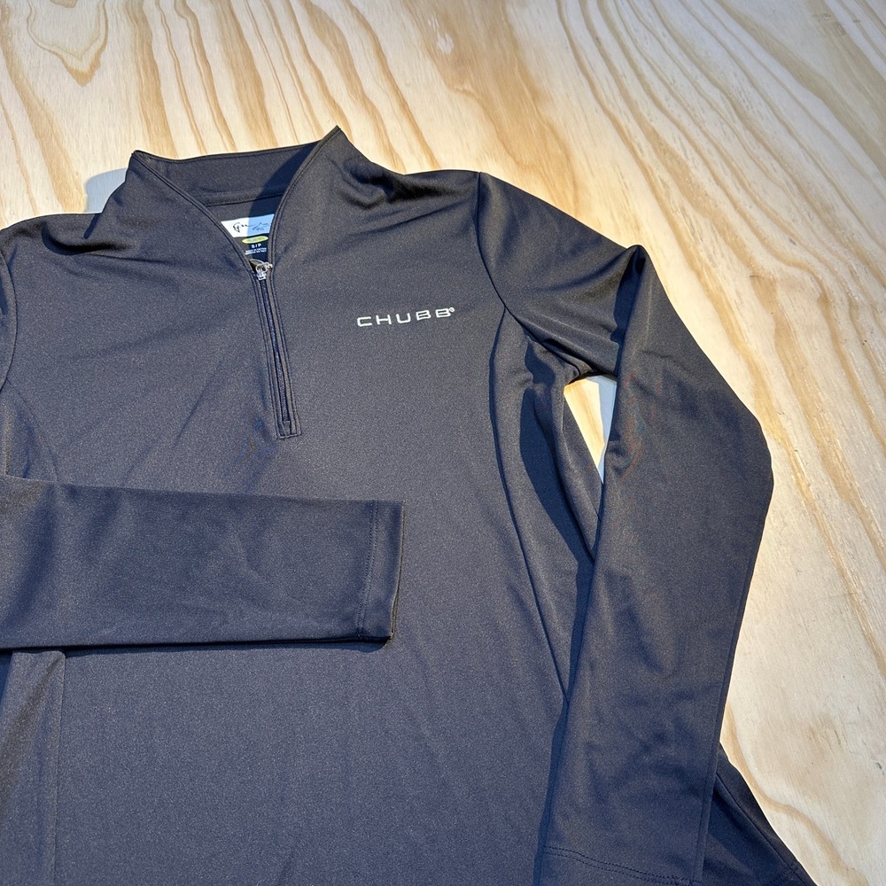 Greg Norman Women's 1/4 Zip Pullover Black Play Dry Chubb Corporate Size S